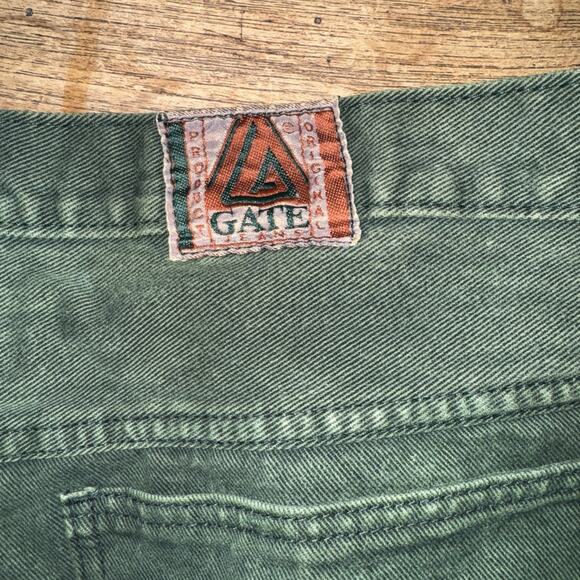 LA Gate 80's Vintage Baggy Green skater Denim Shorts size 40 - Picture 4 of 5
